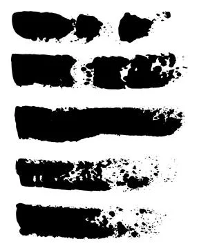 Vector grungy stroke set on white background Stock Illustration