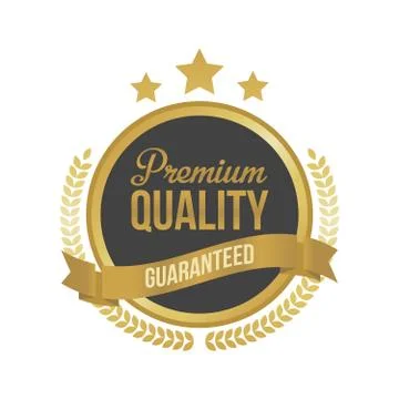 Vector Guaranteed Premium Quality Gold Sign, Round Label イラスト素材