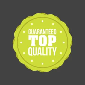 Vector Guaranteed Top Quality flat badge Sign, Round Label 库存插图