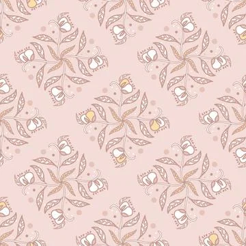 Vector Guava Tropical Fruit Rhombus in Pink seamless pattern background. Perfect Stock Illustration