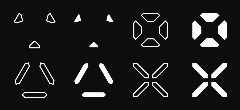 Vector GUI Elements in Cyberpunk and Dystopian Style 스톡 일러스트