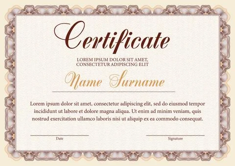 Vector guilloche certificate Stock Illustration