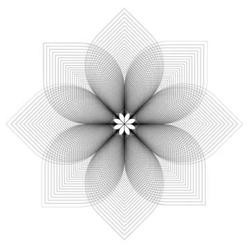 Vector Guilloche flower elements for certificate or diploma Illustrazione stock