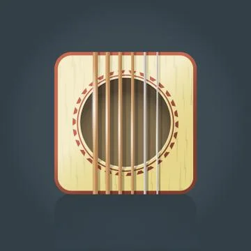Vector guitar icon for music software Stock Illustration