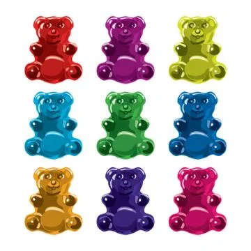 Vector gummy bear candies Stock Illustration