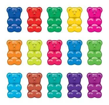 Vector gummy bear candies Stock Illustration