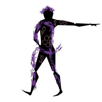 Vector guy in brush and lines style . Editable illustration Stock Illustration