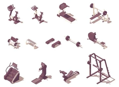 Vector gym exercise machines Stock Illustration