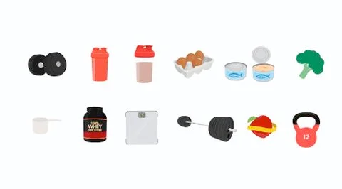 Vector Gym Icons Set Stock Illustration