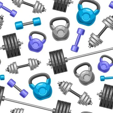 Vector Gym Seamless Pattern Stock Illustration
