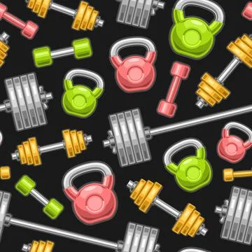 Vector Gym Seamless Pattern Stock Illustration