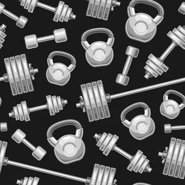 Vector Gym Seamless Pattern Иллюстрация
