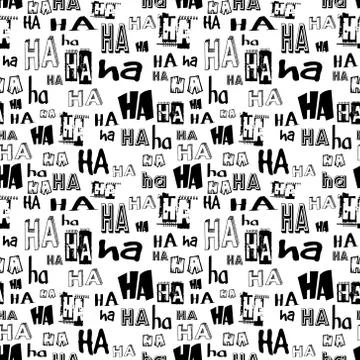 Vector. HA HA seamless pattern. Funny background paper or textile print Stock Illustration