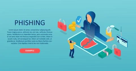 Vector of a hacker attacking online banking system 库存插图