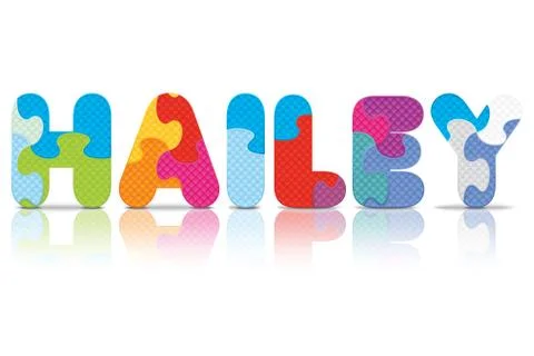 Vector hailey written with alphabet puzzle Stock Illustration