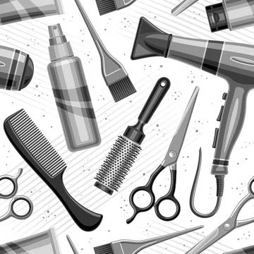 Vector Hair Salon Seamless Pattern Illustrazione stock