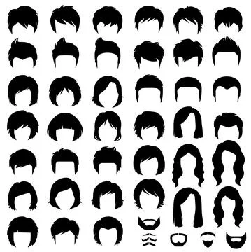 Vector hairstyle silhouette Stock Illustration