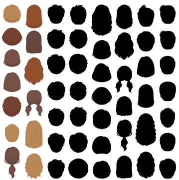Vector hairstyle silhouette Stock Illustration