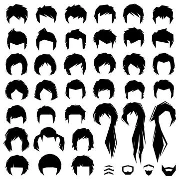 Vector hairstyle silhouette Stock Illustration