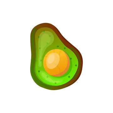 Vector half avocado with pit for Mexican guacamole Stock Illustration