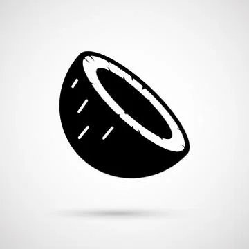 Vector half of coconut closeup on a white background Stock Illustration