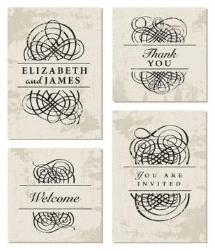 Vector Half Ornament Frame Set Stock Illustration