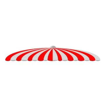 Vector Half Oval canopy, red and white Isolated on White Stock Illustration