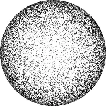 Vector halftone abstract sphere of black random dots on white background, vector 스톡 일러스트