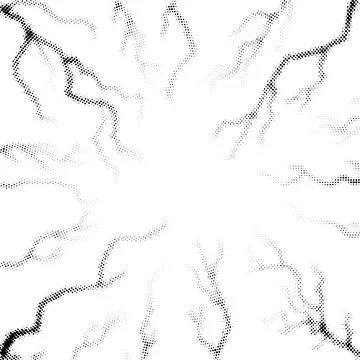 Vector Halftone Crack Pattern. Set of Dots. Dotted Texture on White Background 스톡 일러스트