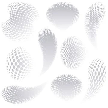 Vector halftone design elements Stockillustratie