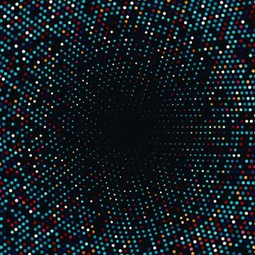 Vector halftone dots. Black dots on black background Stock-Illustration