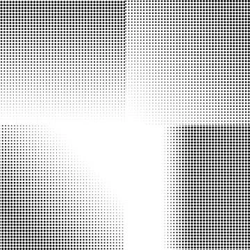 Vector halftone dots. Black dots on white background Stock Illustration