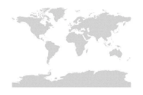 Vector halftone dotted world map Stock Illustration