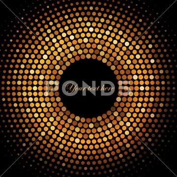 Vector halftone golden disc Stock Illustration