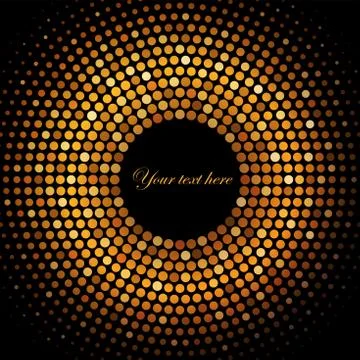 Vector halftone golden disc Stock Illustration