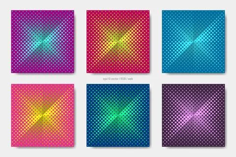 Vector halftone pattern square web banner template Stock Illustration