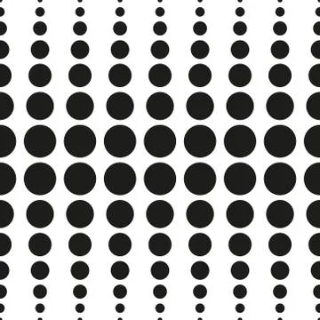 Vector halftone seamless pattern. Abstract dotted black and white background Stock Illustration