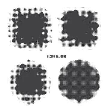 Vector halftone set Stock Illustration