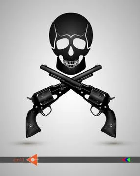 Vector halftone skulls. Skull icon. Symbol of death, danger, war, death, pira Stock Illustration
