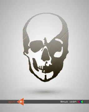 Vector halftone skulls. Skull icon. Symbol of death, danger, war, death, pira 스톡 일러스트