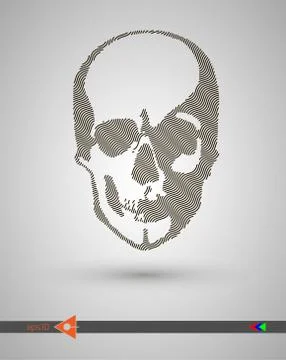 Vector halftone skulls. Skull icon. Symbol of death, danger, war, death, pira Stock Illustration