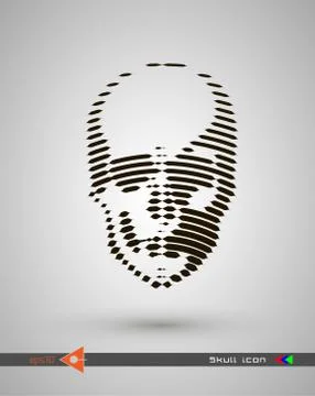 Vector halftone skulls. Skull icon. Symbol of death, danger, war, death, pira Stock Illustration