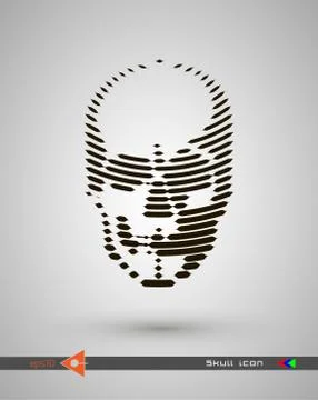 Vector halftone skulls. Skull icon. Symbol of death, danger, war, death, pira イラスト素材