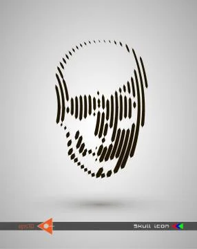 Vector halftone skulls. Skull icon. Symbol of death, danger, war, death, pira 스톡 일러스트