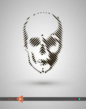 Vector halftone skulls. Skull icon. Symbol of death, danger, war, death, pira イラスト素材