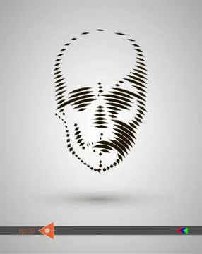 Vector halftone skulls. Skull icon. Symbol of death, danger, war, death, pira 스톡 일러스트