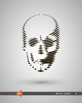 Vector halftone skulls. Skull icon. Symbol of death, danger, war, death, pira Stock Illustration