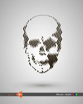 Vector halftone skulls. Skull icon. Symbol of death, danger, war, death, pira Ilustração Stock