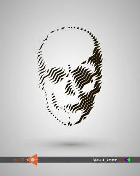 Vector halftone skulls. Skull icon. Symbol of death, danger, war, death, pira 스톡 일러스트