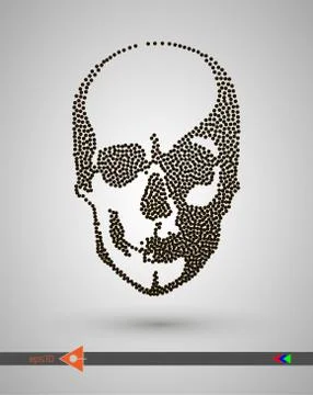Vector halftone skulls. Skull icon. Symbol of death, danger, war, death, pira Illustrazione stock